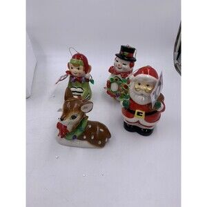 Mr Christmas Set of 4 Holliday Figurines Light Up Battery Powered